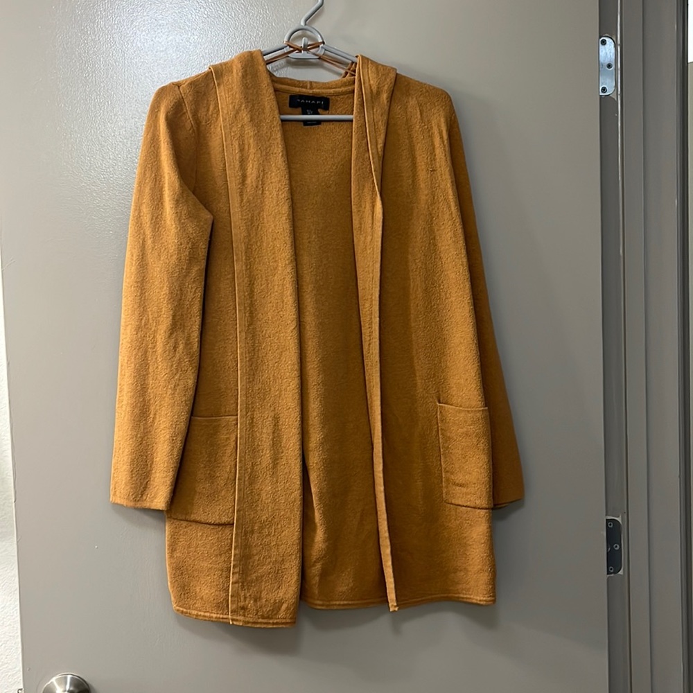 Tahari - orange sweater w/ hoodie